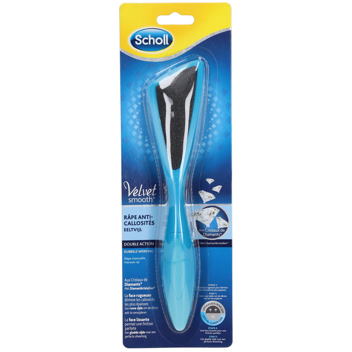 Scholl Velvet smooth™ Râpe anti-callosités Double Action cristaux de diamants (1 pièce)