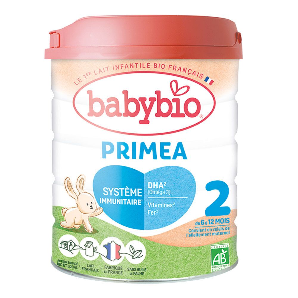 Babybio Priméa 2 lait de suite en poudre pour nourrisson de 6 à 12 mois (800 g)