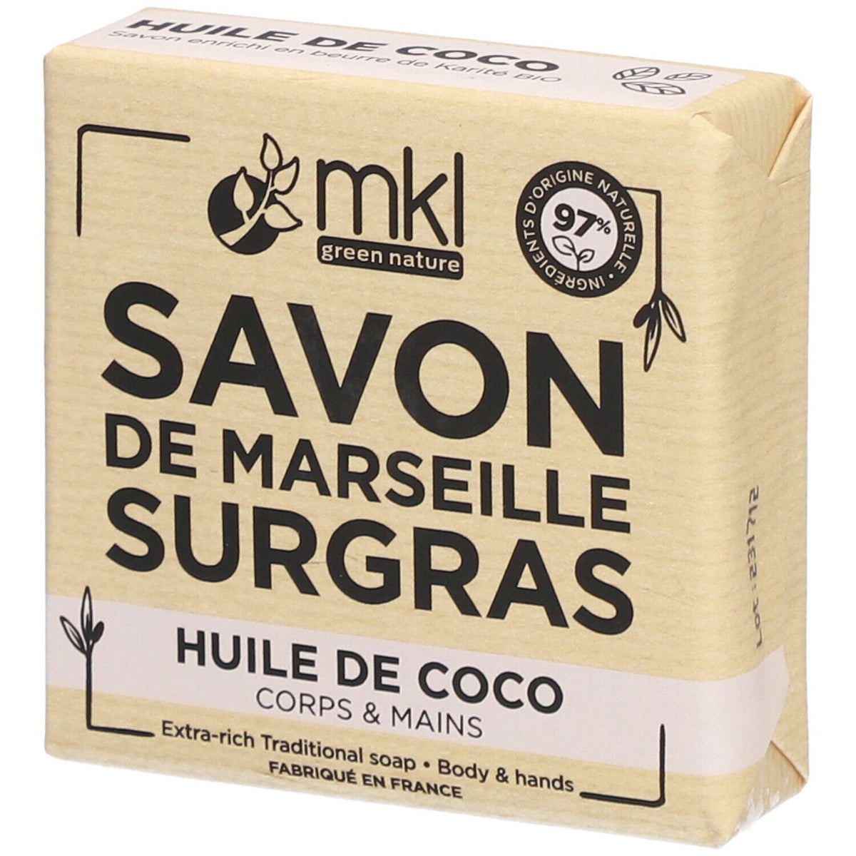 MKL Savon de Marseille Surgras - Huile de Coco (100 g)