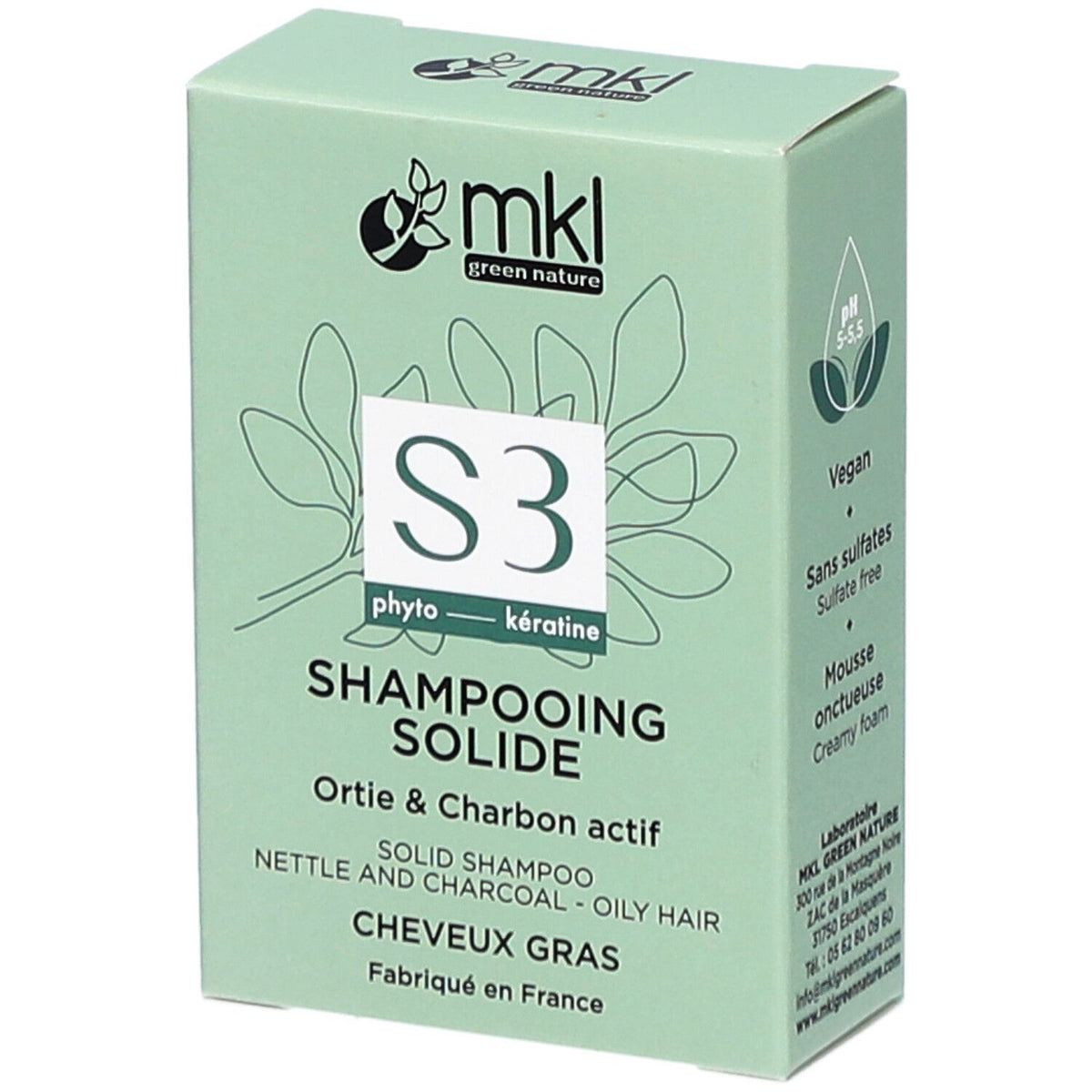 MKL Shampooing Solide Ortie-Charbon (65 g)