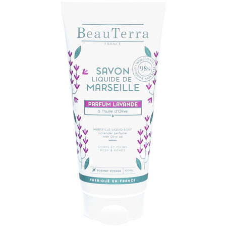 BeauTerra Savon Liquide de Marseille - Lavande (100 ml)