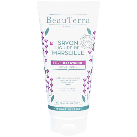 BeauTerra Savon Liquide de Marseille - Lavande (100 ml)
