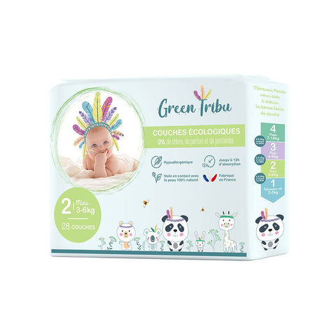 Green Tribu eco-friendly diapers size 2 (3-6 kg, 28 count)