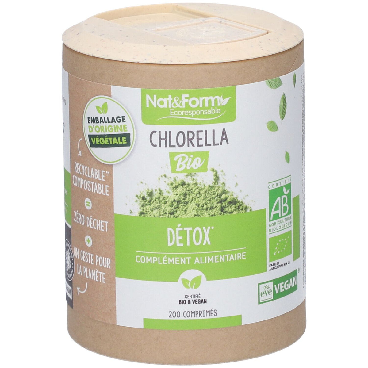 Nat&Form Chlorella Bio en comprimés (200 comprimés)