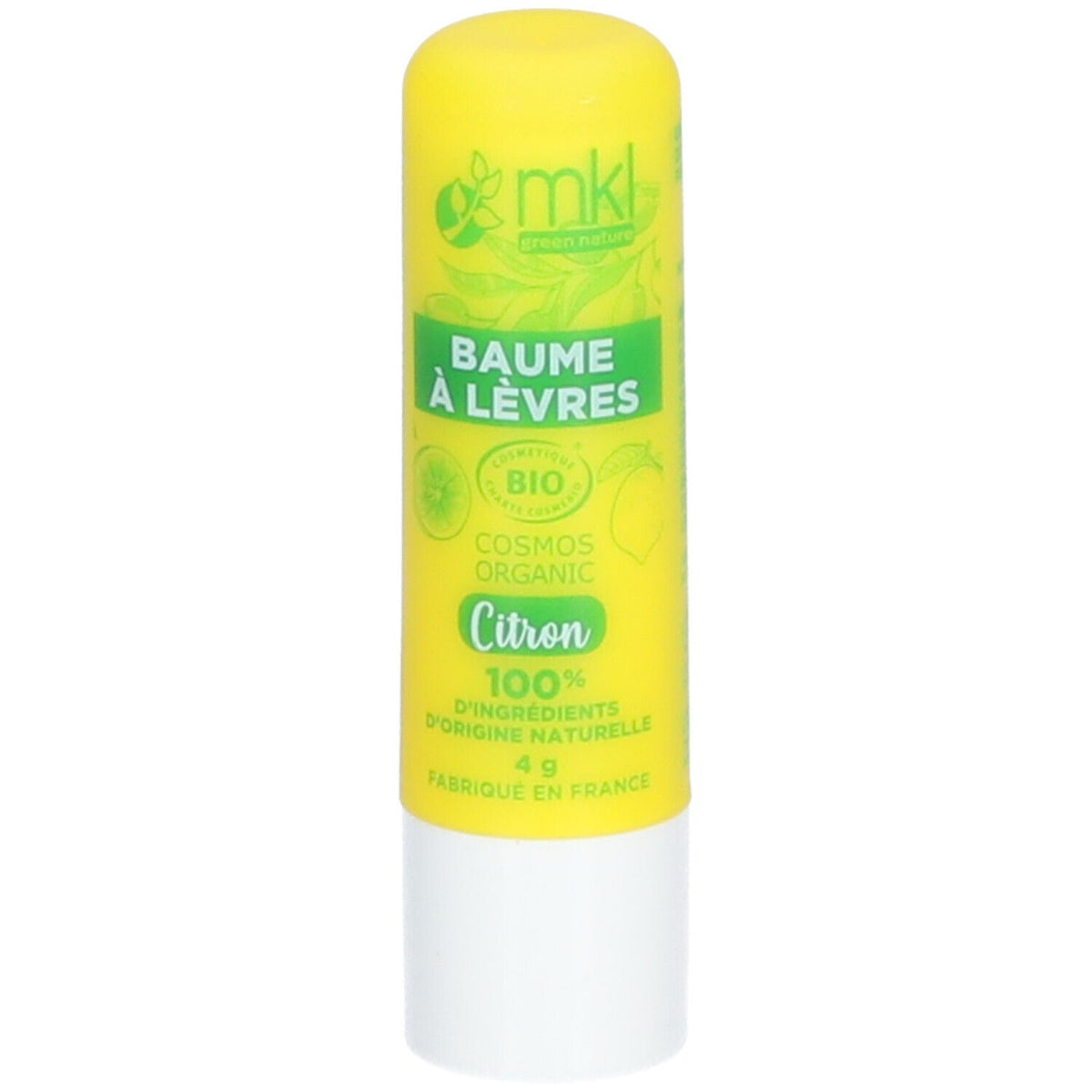 mkl baume à lèvres certifié bio citron (4 g)