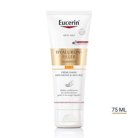 Eucerin® HYALURON-FILLER + ELASTICITY Crème Mains Anti-Taches & Anti-Âge SPF30 — 75 ml