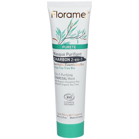 Florame Pureté masque nettoyant au charbon 2-en-1 (65 ml)