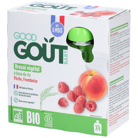Good Goût Brassé Végétal Riz Pêche Framboise (340 g)