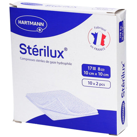 Stérilux compresse de gaze 10 cm x 10 cm (1 pièce)