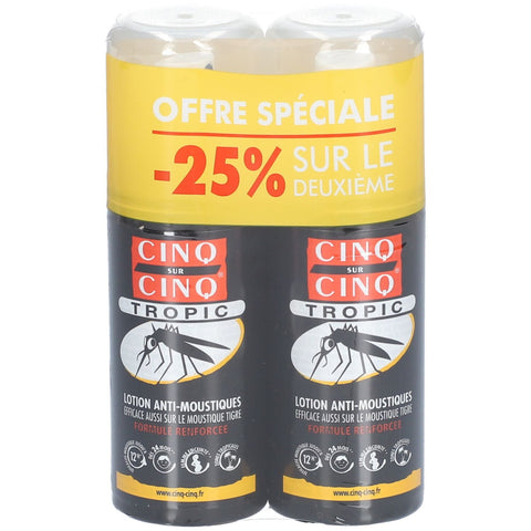 Cinq sur Cinq Tropic Spray Anti-Moustiques lot de 2 (2x75 ml)