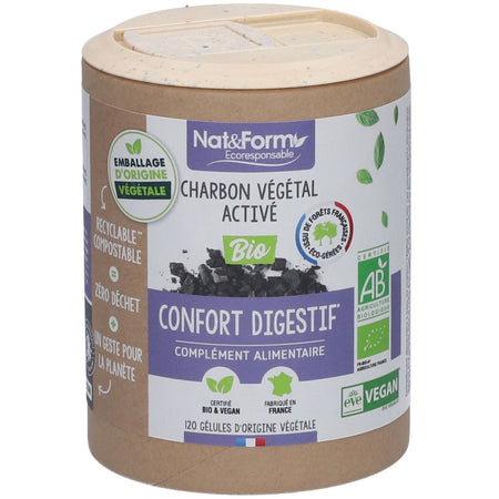 Nat&Form Charbon végétal activé en gélules (120 pièces)
