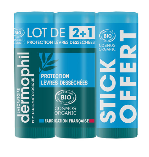 DERMOPHIL Stick Lèvres Bio Protection Lèvres Desséchées (3x4 g)