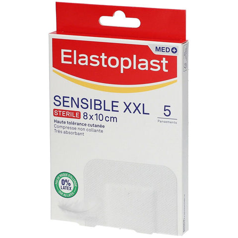 Elastoplast MED Pansements Sensibles XXL 8 x 10 cm (5 pièces)