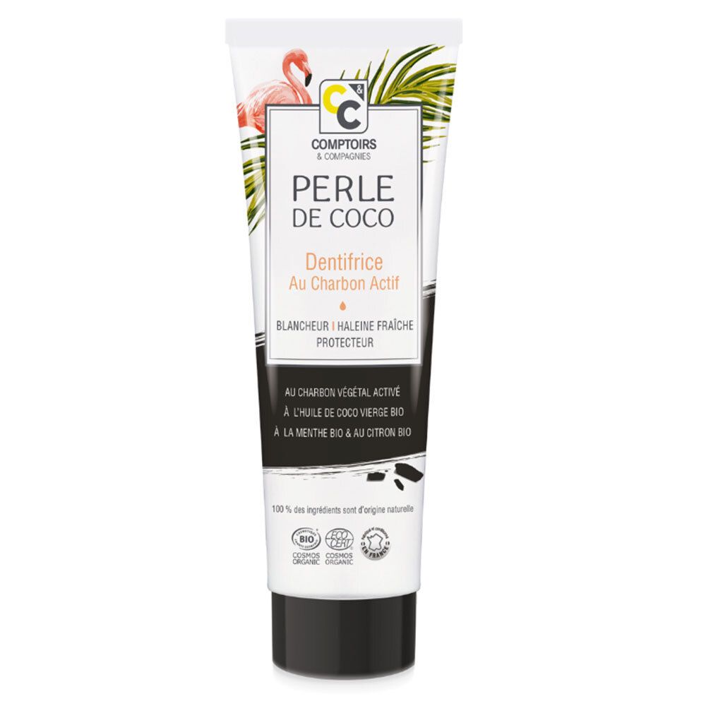 Comptoirs & Compagnies Perle de Coco dentifrice bio au charbon activé (75 ml)