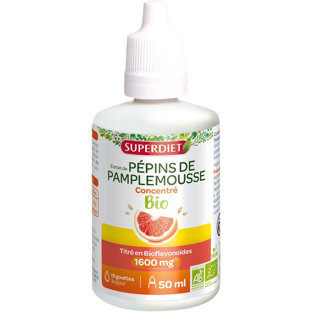 Super Diet Extrait de pépins de pamplemousse 1600 mg BIO (50 ml)