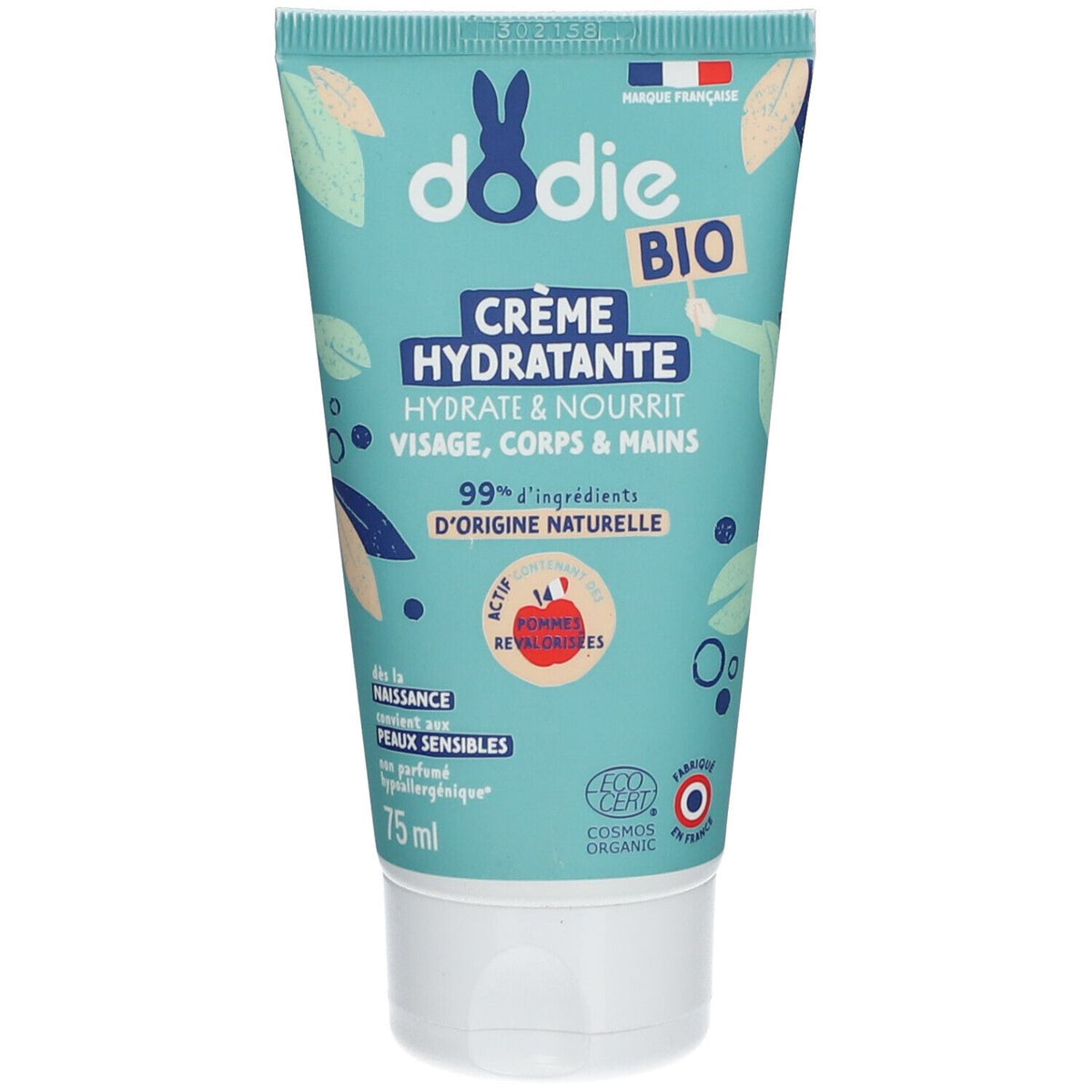 Dodie Bébé Crème hydratante 3 en 1 certifiée Bio (75 ml)