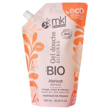 MKL gel douche abricot bio éco-recharge (900 ml)