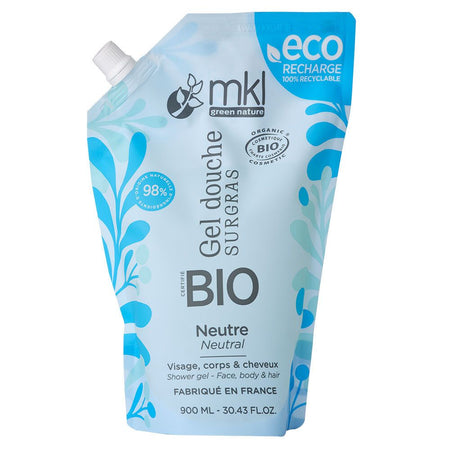 MKL Gel Douche Surgras Bio - Neutre - Eco-Recharge (900 ml)