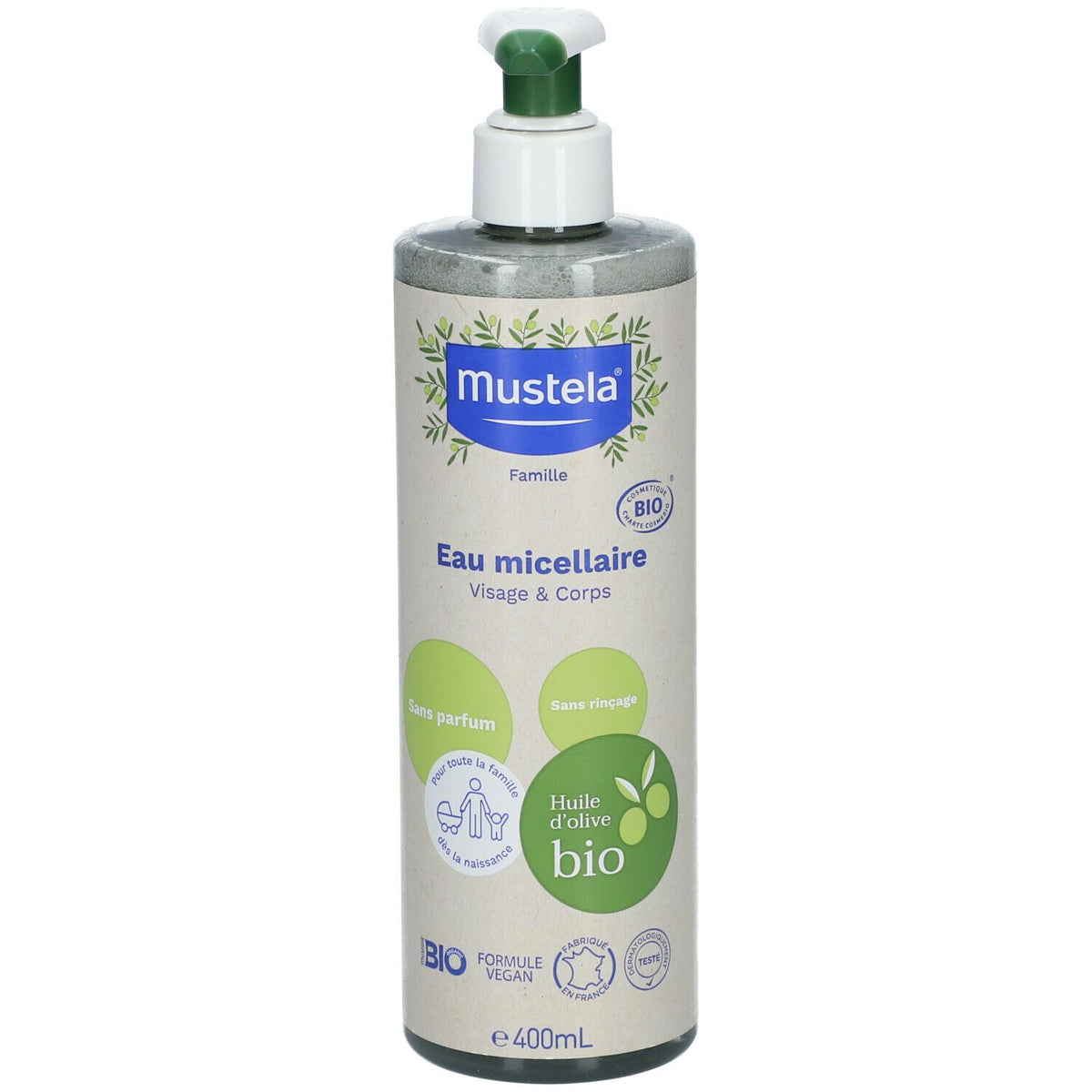 Mustela® Eau micellaire sans rinçage certifiée BIO (400 ml)