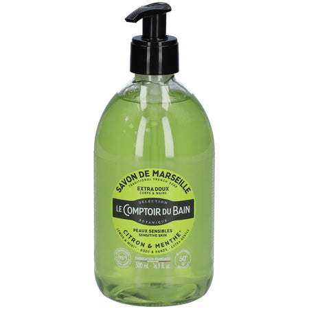 Le Comptoir du Bain Savon Traditionnel de Marseille Citron Menthe (500 ml)