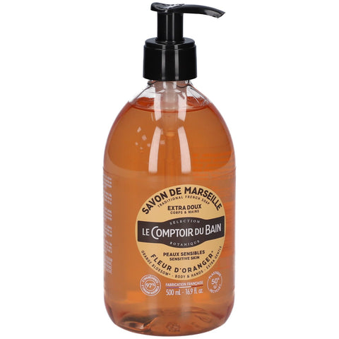 Le Comptoir du Bain Savon traditionnel de Marseille Fleur d'oranger (500 ml)