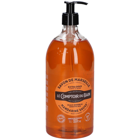 Le Comptoir du Bain Savon traditionnel de Marseille Mandarine Sauge (1000 ml)