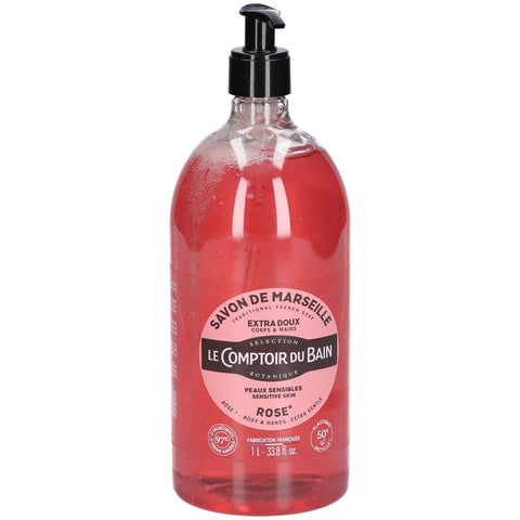 Le Comptoir du Bain Savon traditionnel de Marseille Rose (1000 ml)