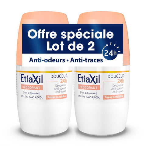 ETIAXIL - Déodorant - Transpiration Faible - Aisselles - 24h - Roll On - Fabriqué en France - 50 ml - Lot de 2 — 100 ml