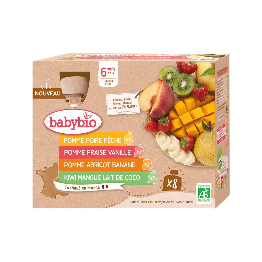Babybio Multi-parfums gourdes fruits dès 6 mois (720 g)