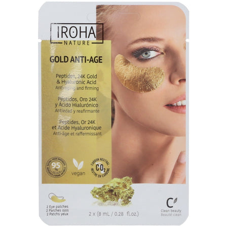 IROHA NATURE Patchs oculaires en feuille extra ferme - 24K GOLD (16 ml)