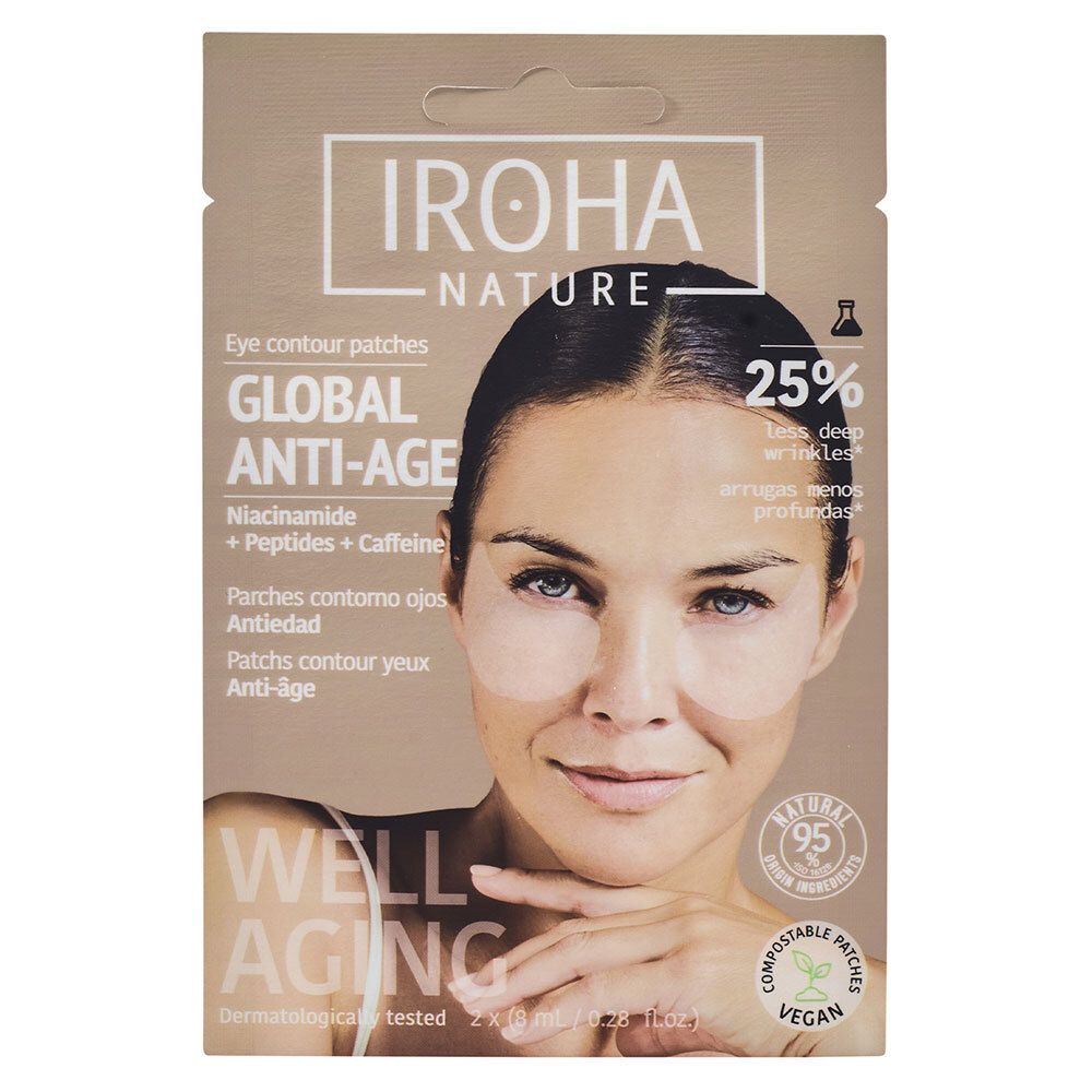IROHA NATURE Global Care patchs yeux à base de niacinamide (16 ml)