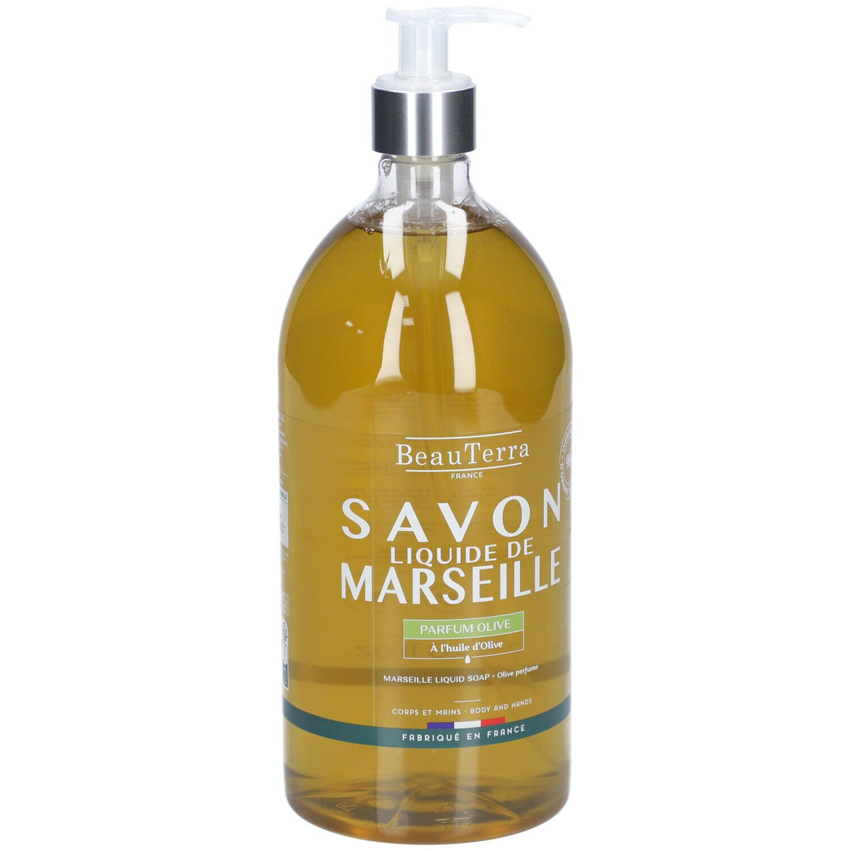 BeauTerra Savon liquide de Marseille - Huile d'Olive (1000 ml)
