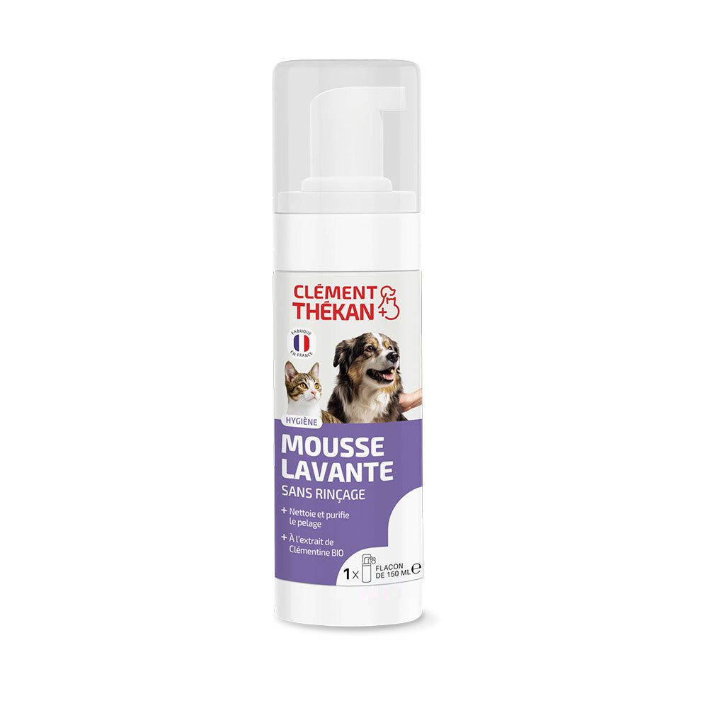 Clément Thékan - Mousse lavante sans rinçage pour chiens et chats 150 ml