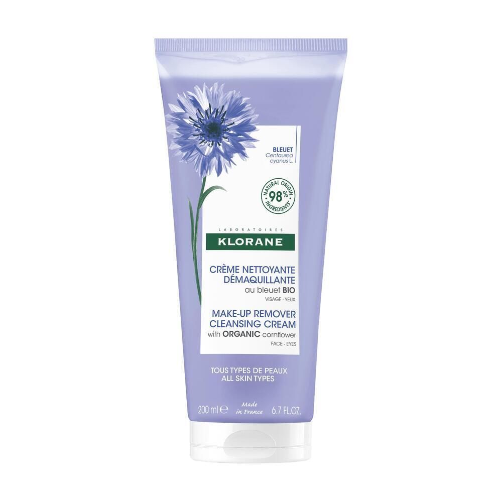 KLORANE Crème nettoyante démaquillante au bleuet bio — 200 ml