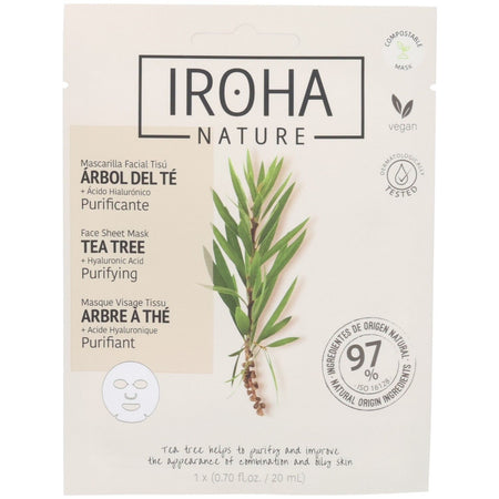 Iroha Nature Masque purifiant pour le visage à l'arbre à thé (20 ml)