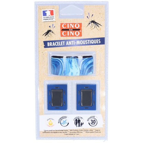 CINQ SUR CINQ Bracelet Anti-Moustiques Motif Bleu (1 pièce)