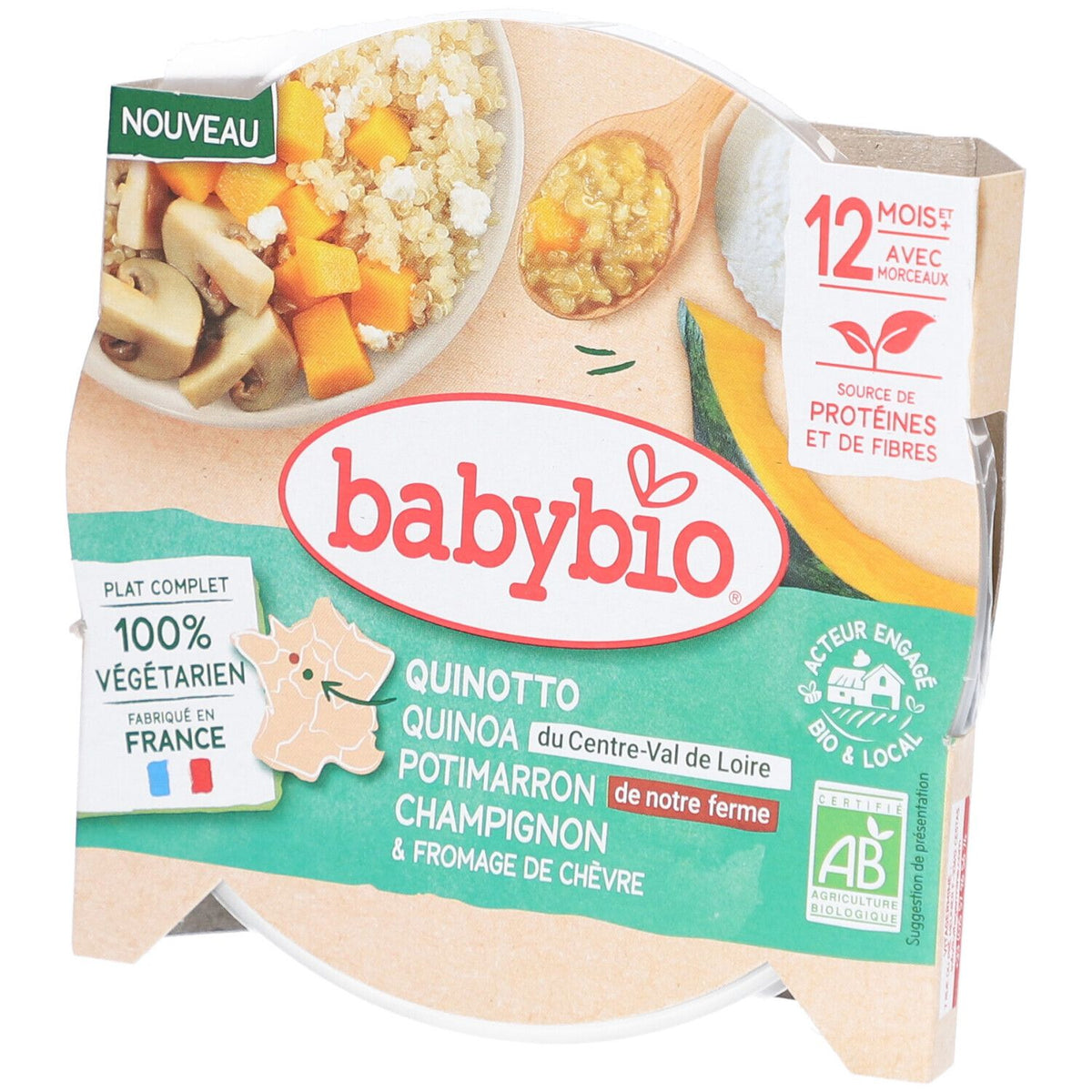BABYBIO Quinotto Quinoa Potimarron Champignon & Fromage de Chèvre (230 g)