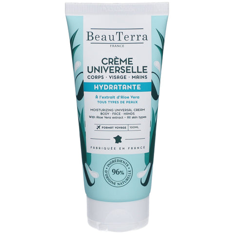 Beauterra Crème Universelle Hydratante Aloe Vera Visage Corps Mains (100 ml)