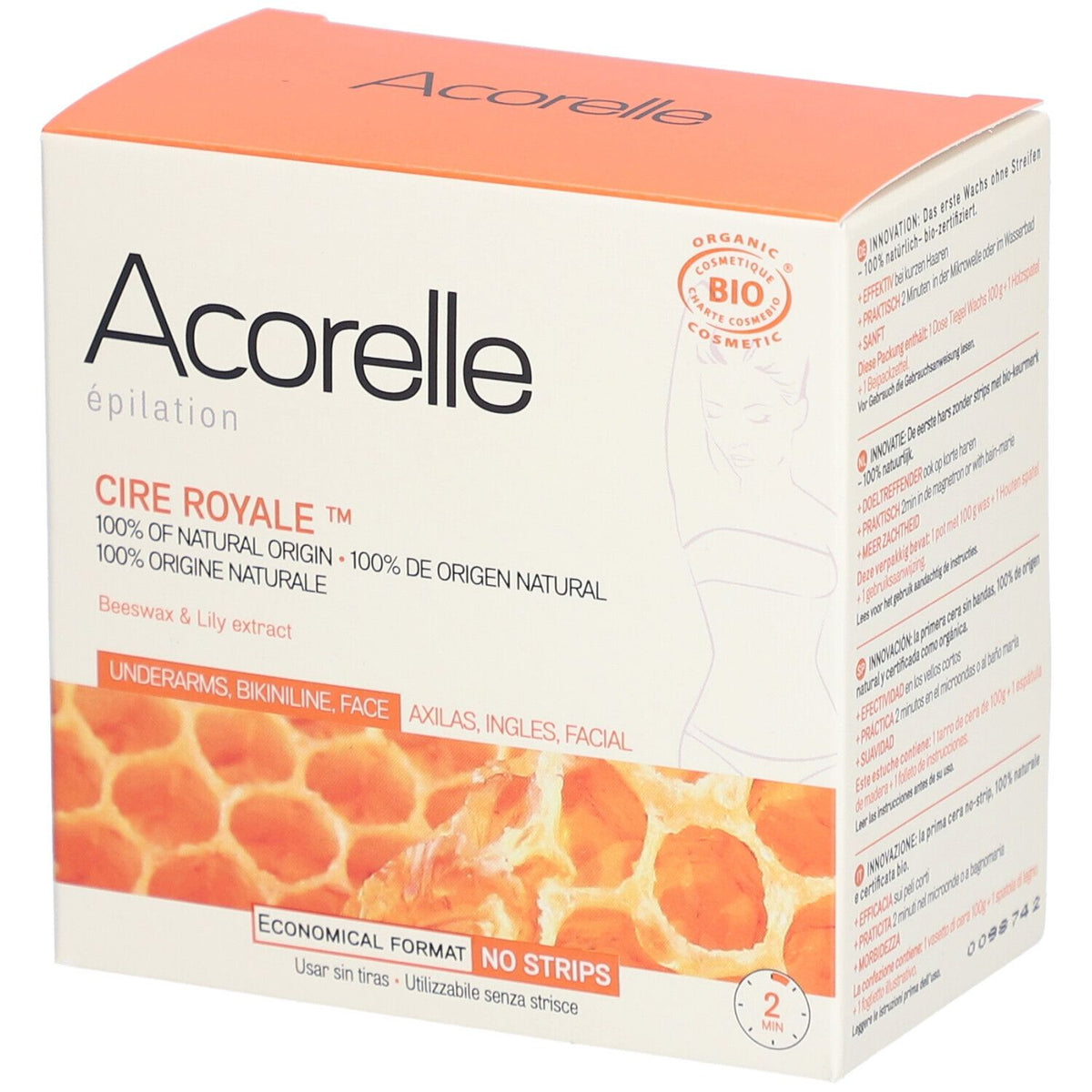 Acorelle Cire pelable sans bandes certifiée BIO (100 g)