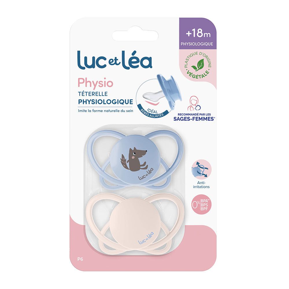 LUC ET LEA Duo de sucettes physiologiques – Loup (1 pièce)