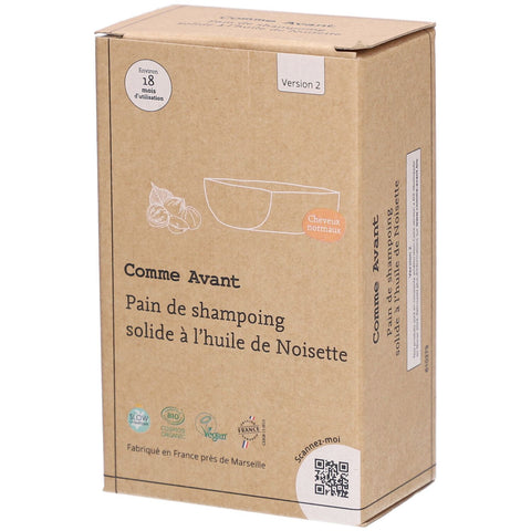 Comme Avant Pain de shampoing solide à l'huile de noisettes (210 g)