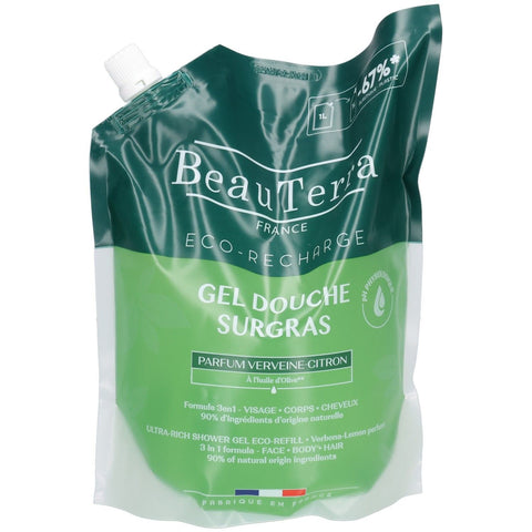 BeauTerra Ultra-rich Shower Gel Verbena-Lemon Scent Eco-refill 1L
