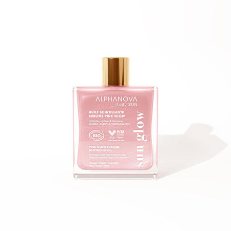 Alphanova Huile scintillante Pink Glow aux huiles bio jojoba argan framboise (50 ml)