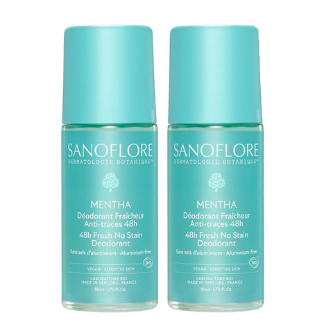 Sanoflore Mentha 48h Organic Deodorant 2x50ml Pack