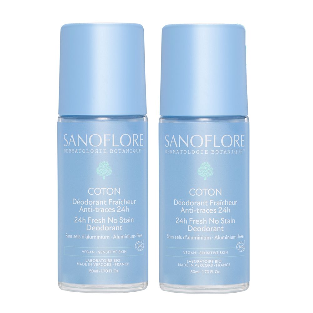 Sanoflore Déodorant Roll-On 24h Coton x2 (100 ml)