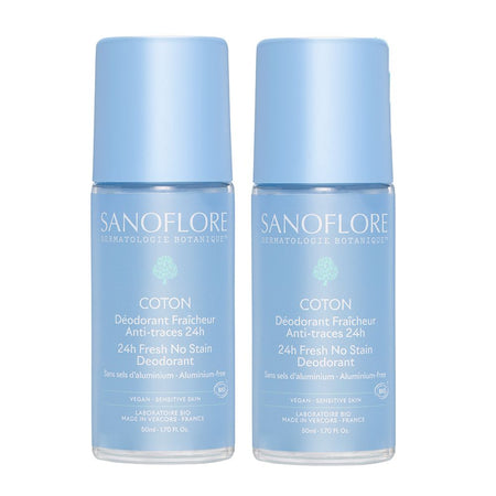 Sanoflore Déodorant Roll-On 24h Coton x2 (100 ml)