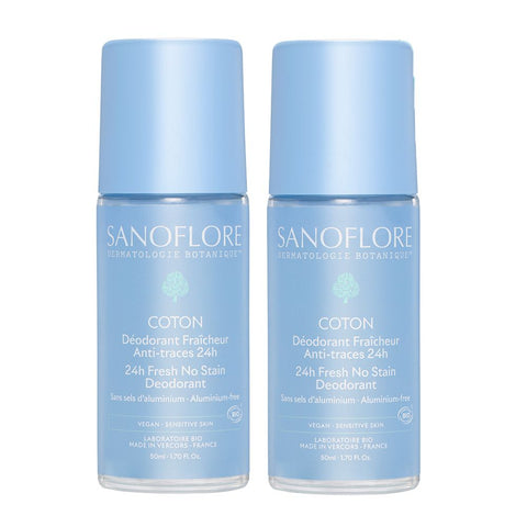 Sanoflore Déodorant Roll-On 24h Coton x2 (100 ml)