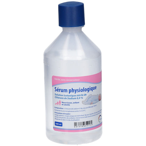 Care + Saline solution, bottle with Safety+ cap (500 ml)