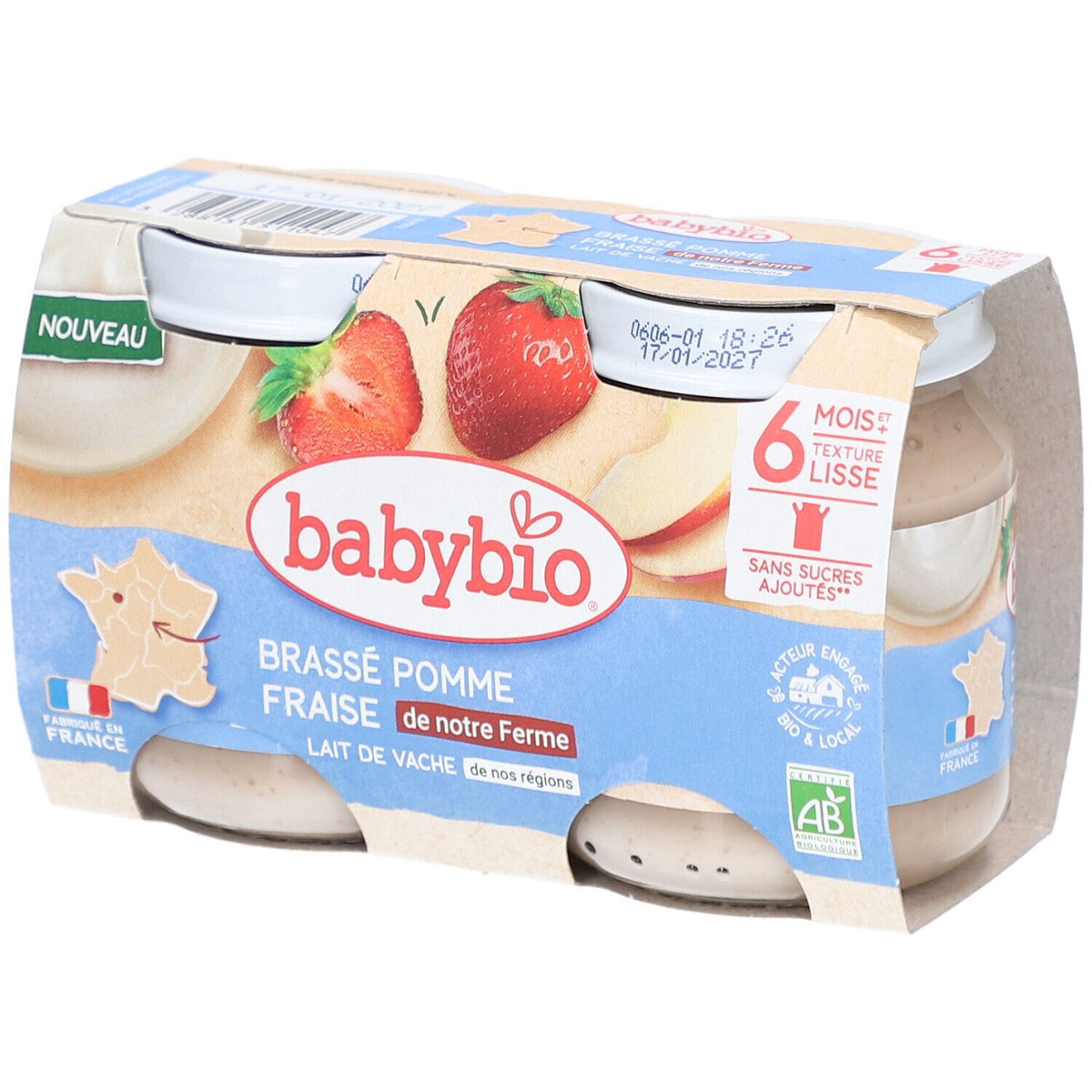 BABYBIO Brassé Pomme Fraise (260 g)