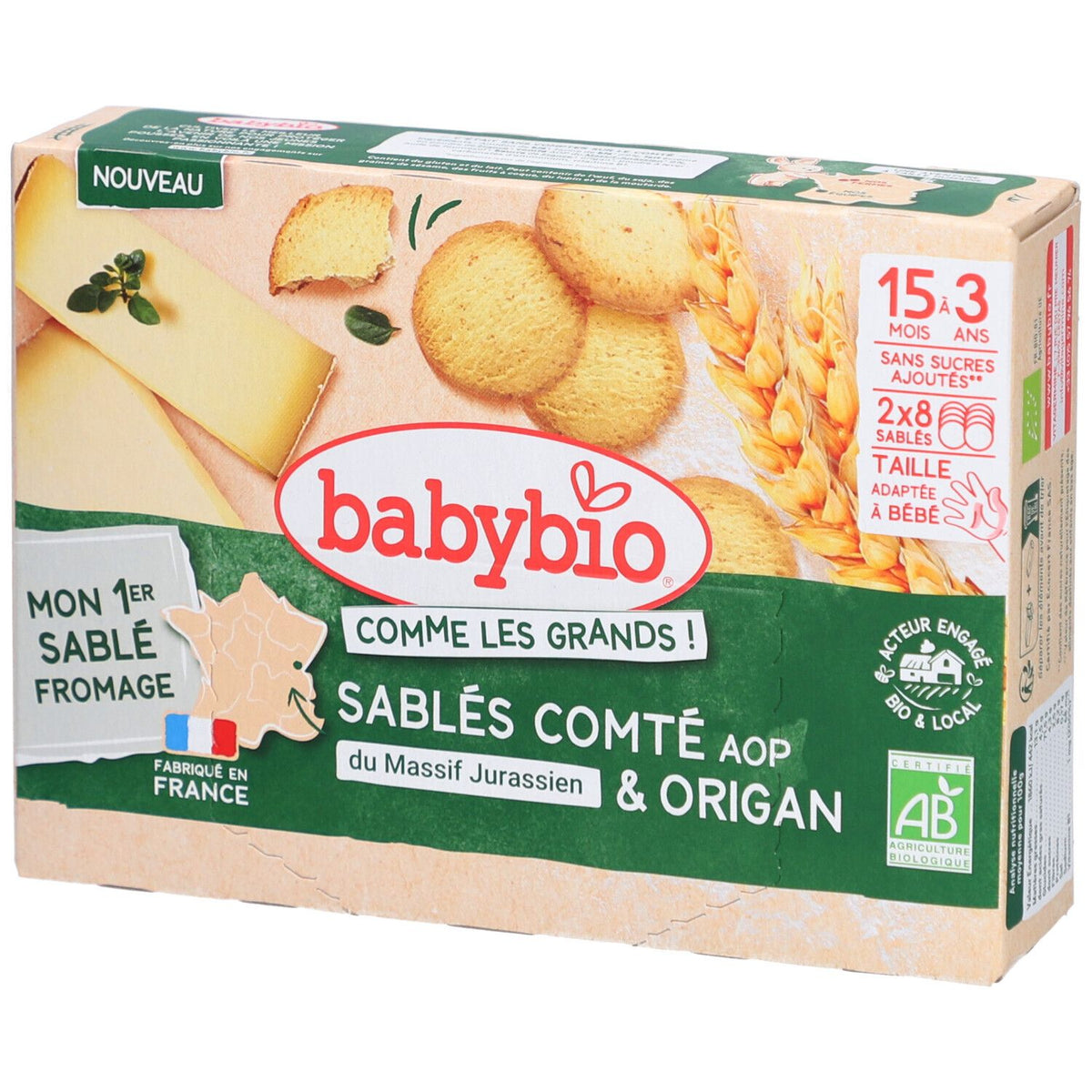 Babybio Sablé Comté AOP & Origan (72 g)